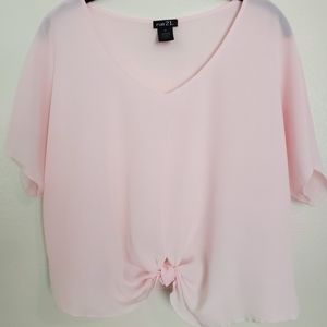 Rue 21 Sheer Blouse with Front Knot